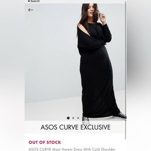 ASOS CURVE Maxi Harem Dress With Cold Shoulder And Long Sleeves